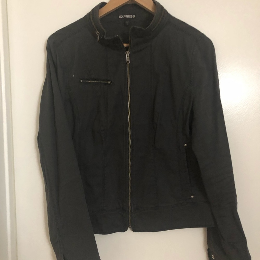Express cotton Jeans Jacket-grey-12